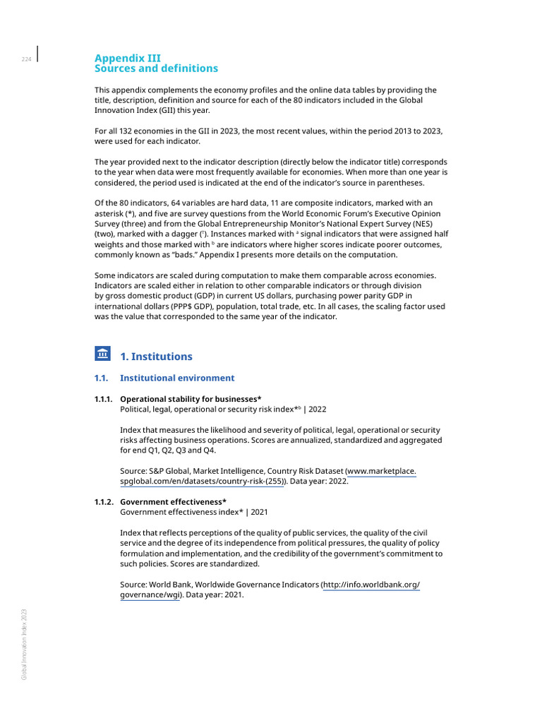 Wipo Pub 2000 2023 Appendix3 en Appendix III Global Innovation Index ...