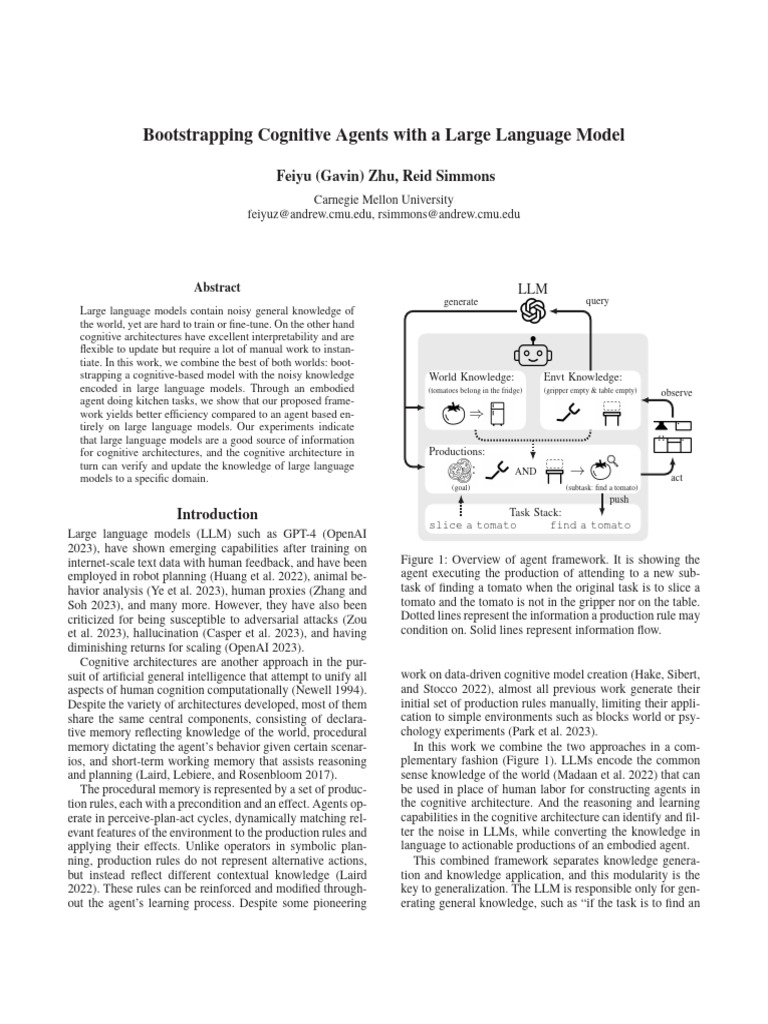 Bootstrapping Cognitive Agents with LLMs | PDF | Cognitive Science ...