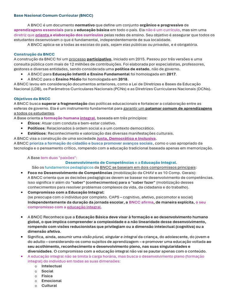 Entenda a Base Nacional Comum Curricular | PDF | Matemática | Educação ...