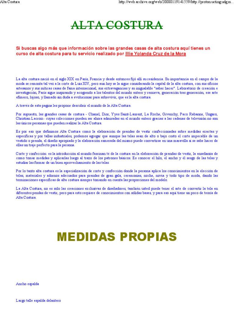 Curso Completo de Alta Costura | PDF | Lona | Ropa