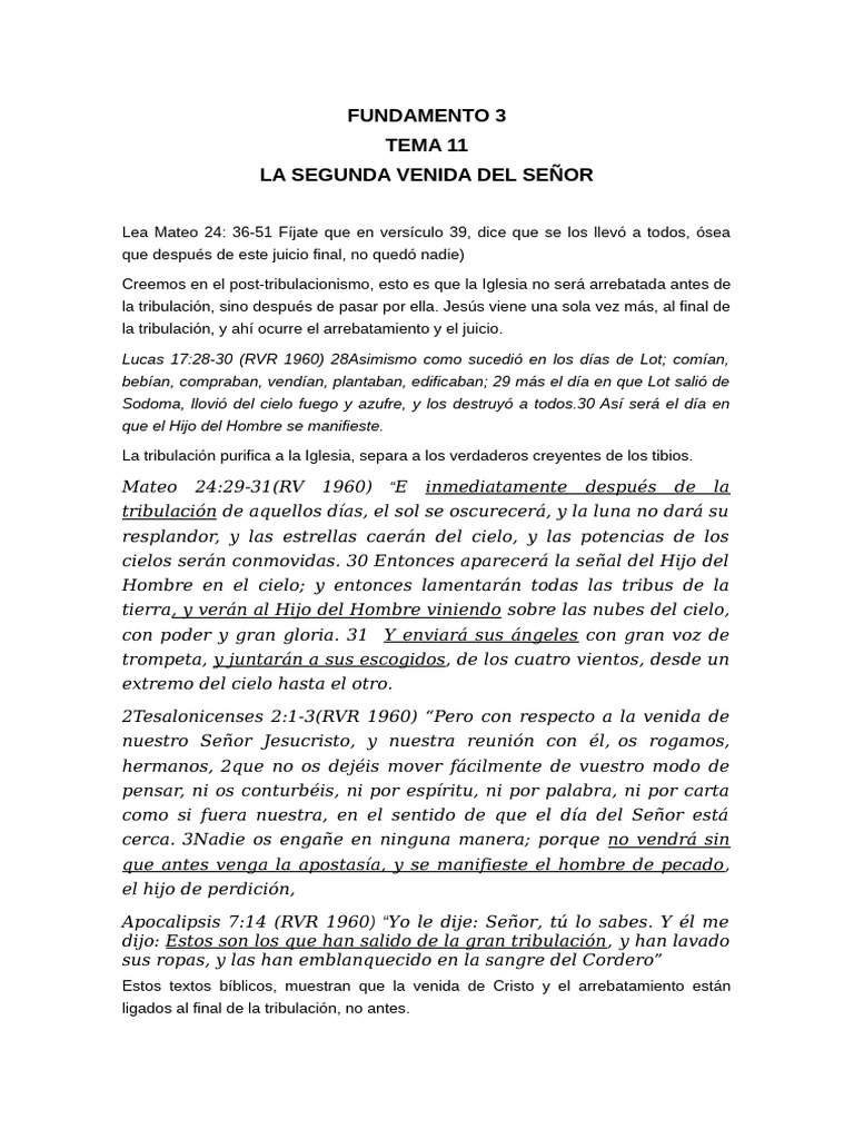 Segunda Venida de Cristo y Tribulación | PDF | La resurrección de Jesús ...