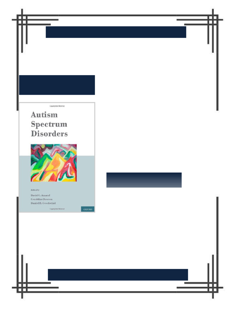 Autism Spectrum Disorders 1st Edition David Amaral ebook special ...