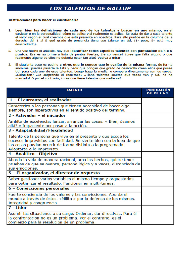 Test de Talento 1 | PDF