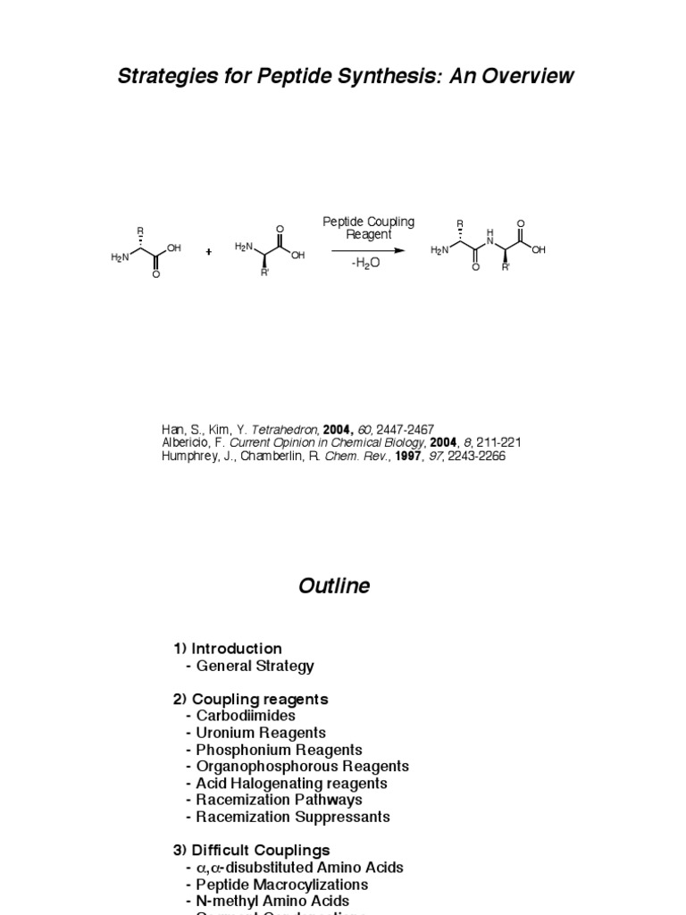 Strategies For Peptide Synthesis An Overview Peptide Coupling Reagent