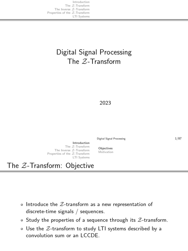 Understanding the Z-Transform in DSP | PDF | Laplace Transform ...