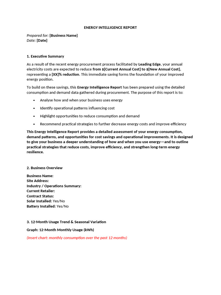 Energy Cost Reduction Strategies Report | PDF | Solar Power ...