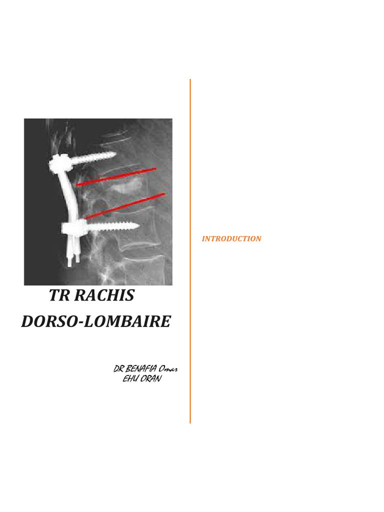 Traumatismes du rachis dorsolombaire | PDF | Vertèbre | Appareil locomoteur