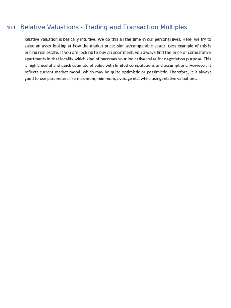 Relative Valuation Techniques Explained | PDF | Valuation (Finance ...