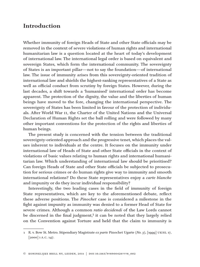 Immunity of State Officials in Human Rights Violations | PDF ...