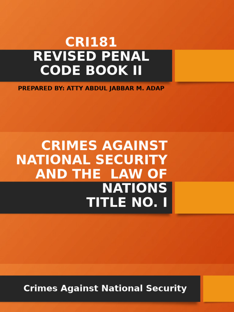 Crim 181 Quarter I | PDF | Treason | Crimes