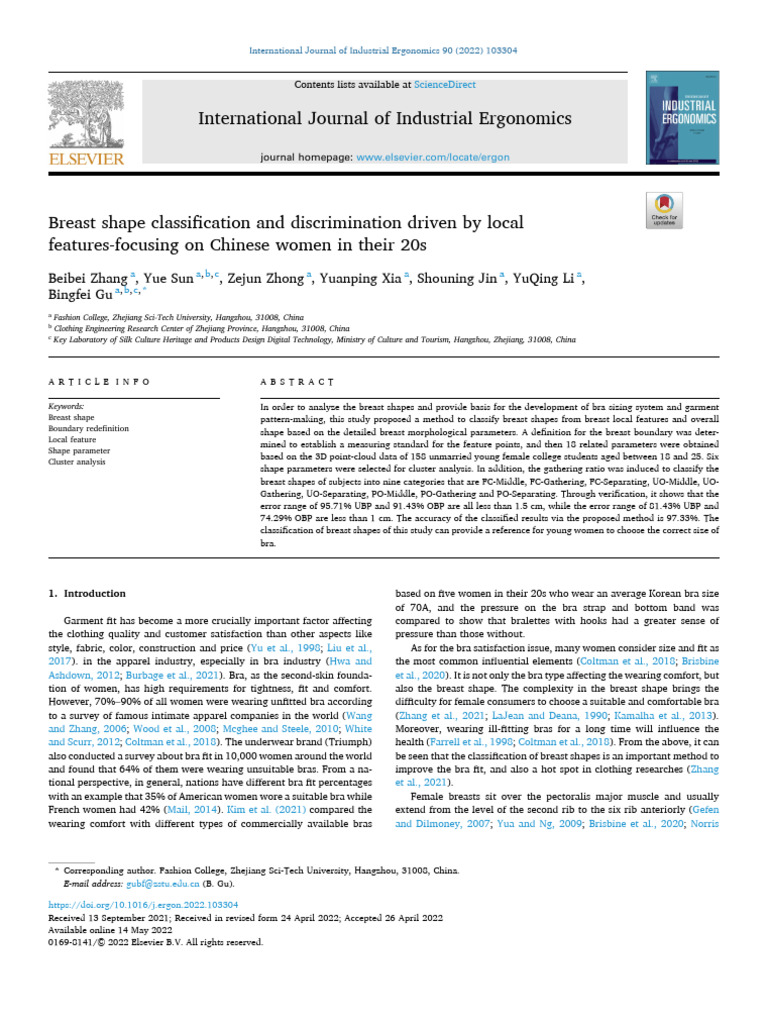 Breast Shape Classification in Young Women | PDF | Bra | Normal ...