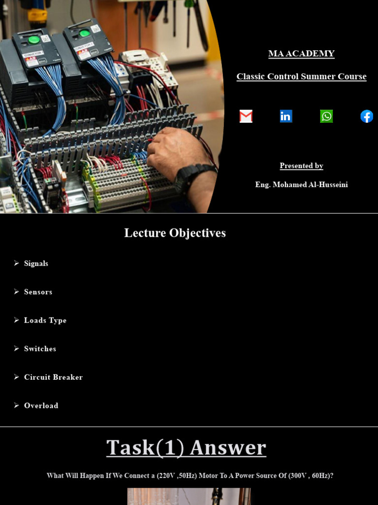 Classic Control Summer Course Overview | PDF | Switch | Sensor