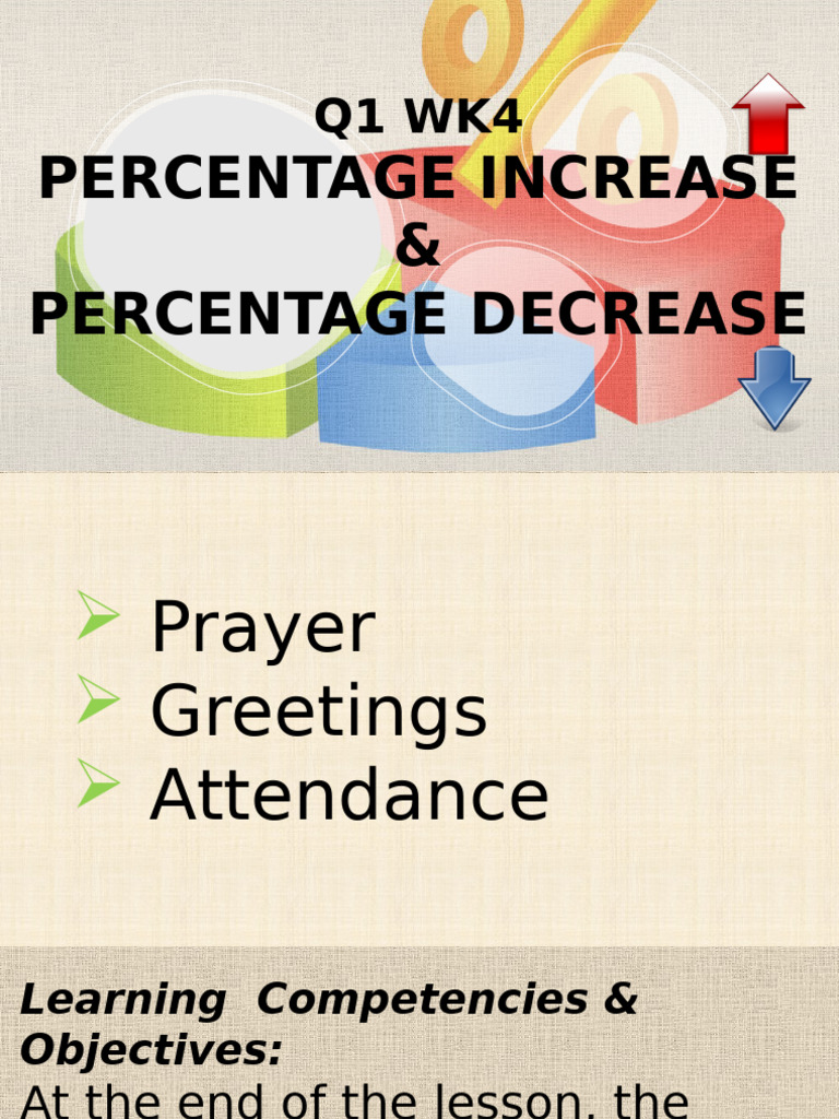 Week 4 Percentage Increase and Decrease | PDF | Percentage | Arithmetic