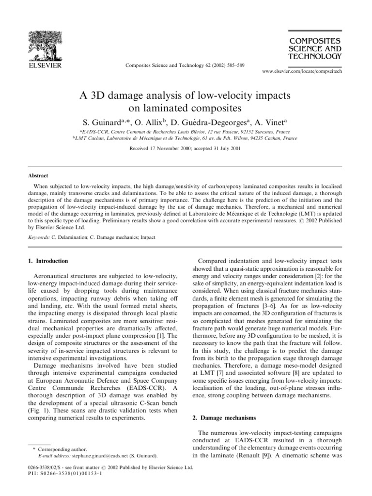 3D Damage Analysis of Laminated Composites | PDF | Composite Material ...