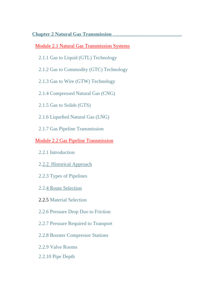 Chapter 2 Natural Gas Transmission | PDF