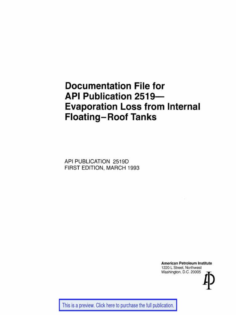API PUBL 2519D 1993 en | PDF