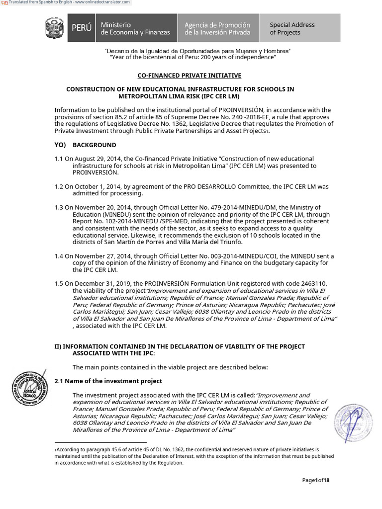 New Educational Infrastructure Project Lima | PDF | Lima | Classroom