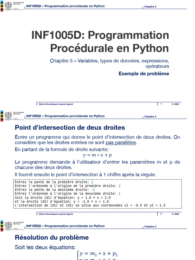Intersection de deux droites en Python | PDF | Programmation ...