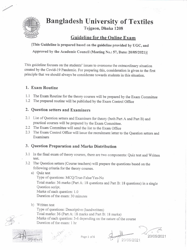 Online Exam Guidelines for Students | PDF | Evaluation Methods ...