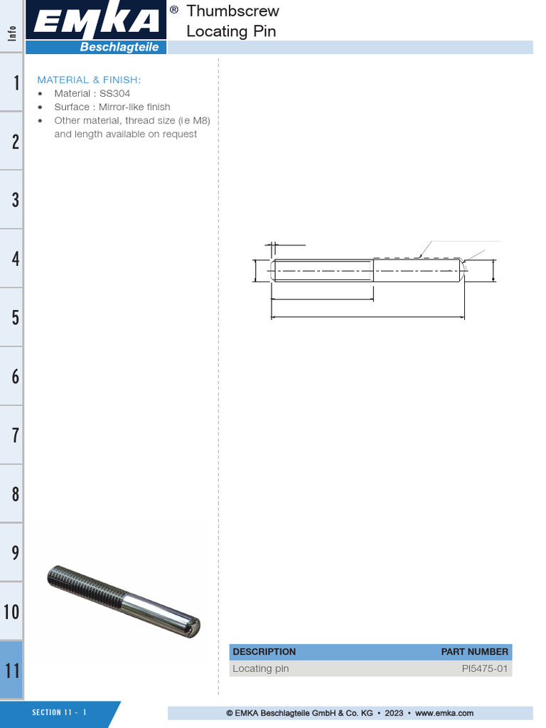 SS304 Locating Pin Specifications | PDF