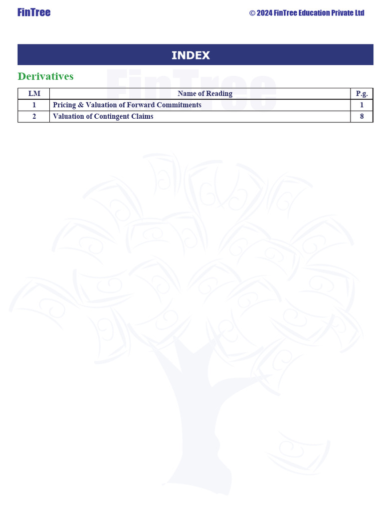 Derivatives Cfa by Fintree | PDF