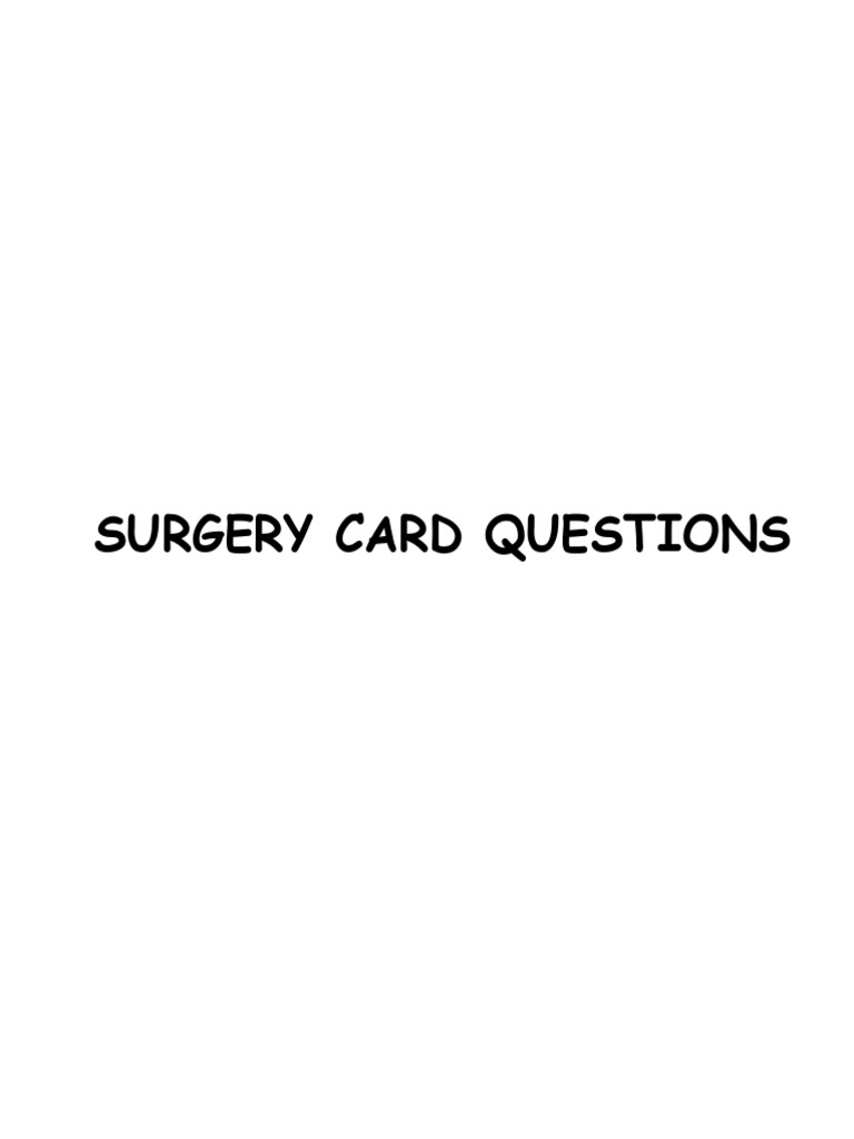 Surgery Card Questions and Answers | PDF | Breast Cancer | Thyroid