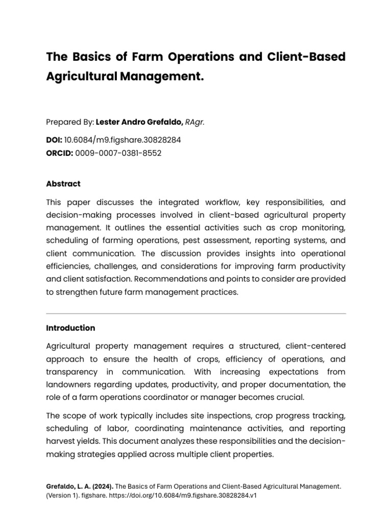 Farm Operations & Client Management Guide | PDF | Agriculture | Farms