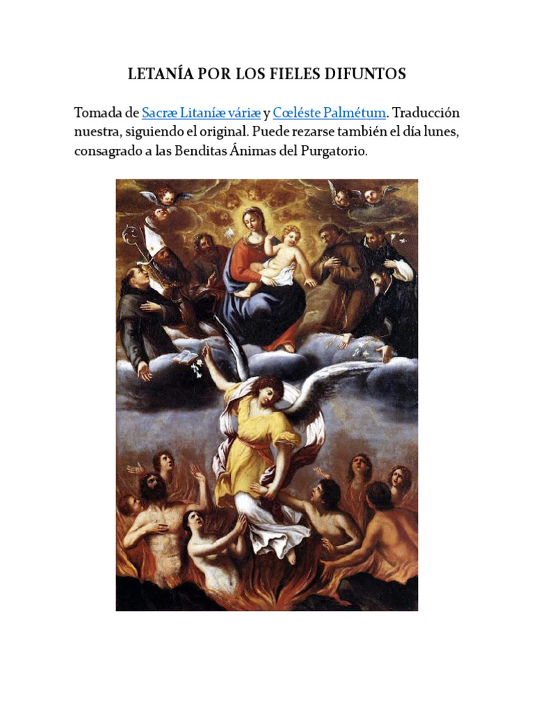 Letanía por los Fieles Difuntos | PDF | Cristo (título) | Pecado