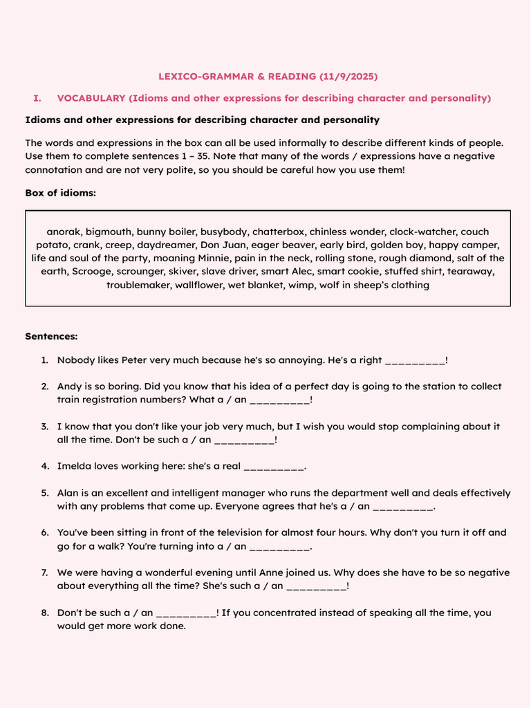 (CA26-09) WEEK 12 - LESSON 23 (11 - 9) - In-Class Work - Lexico-Grammar ...
