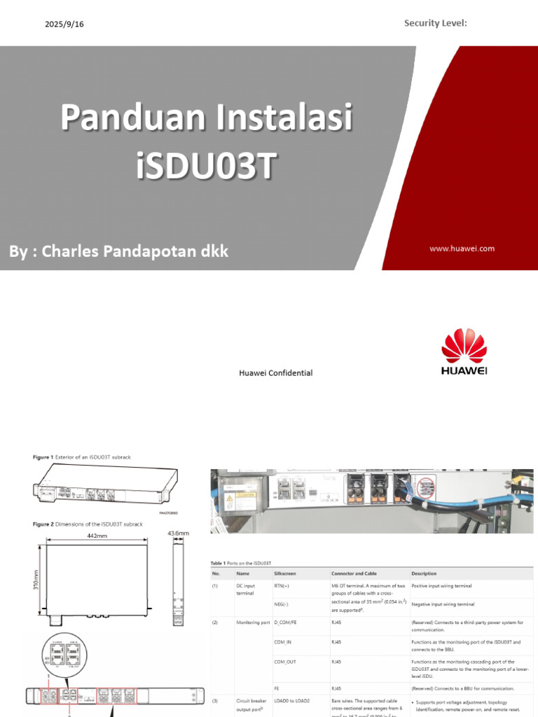 Panduan Instalasi iSDU03T Huawei | PDF