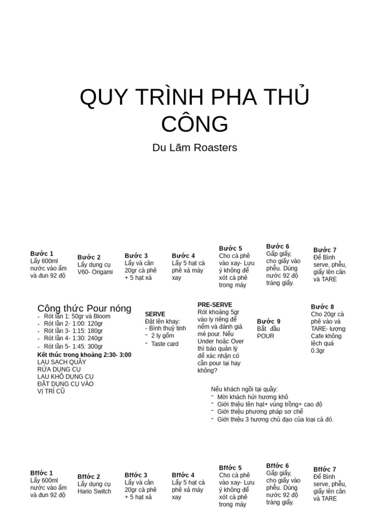 Quy trình pha thủ công ppt | PDF