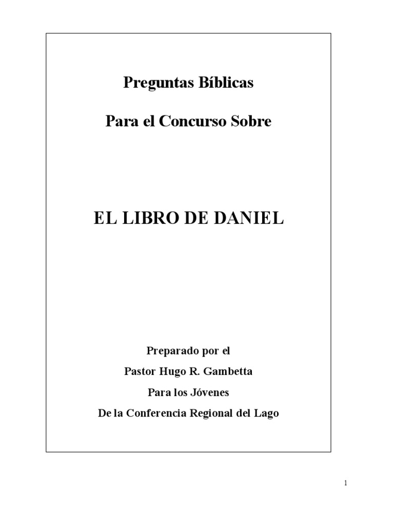 Concurso Bíblico: Estudio del Libro de Daniel | PDF | Daniel (figura ...