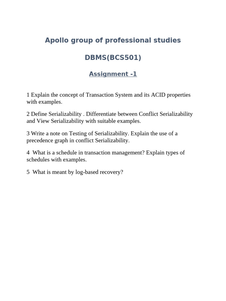 DB Unit 4 Assignment 1 | PDF
