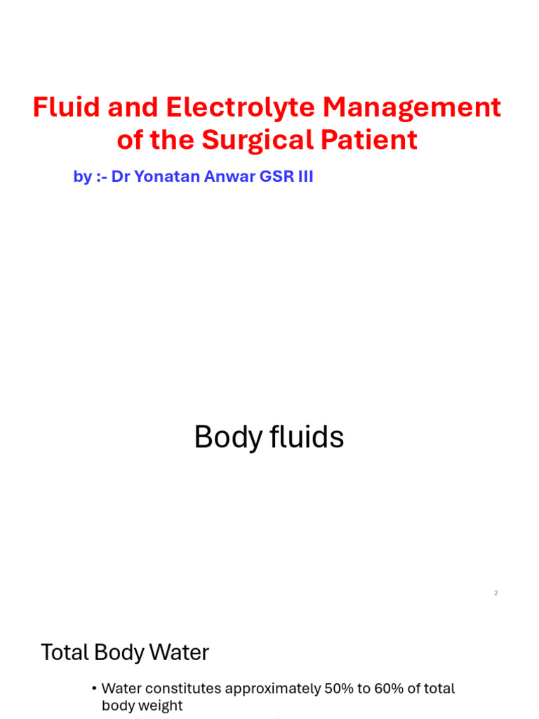 Fluid and Electrolyte Management of The Surgical Patient | PDF ...