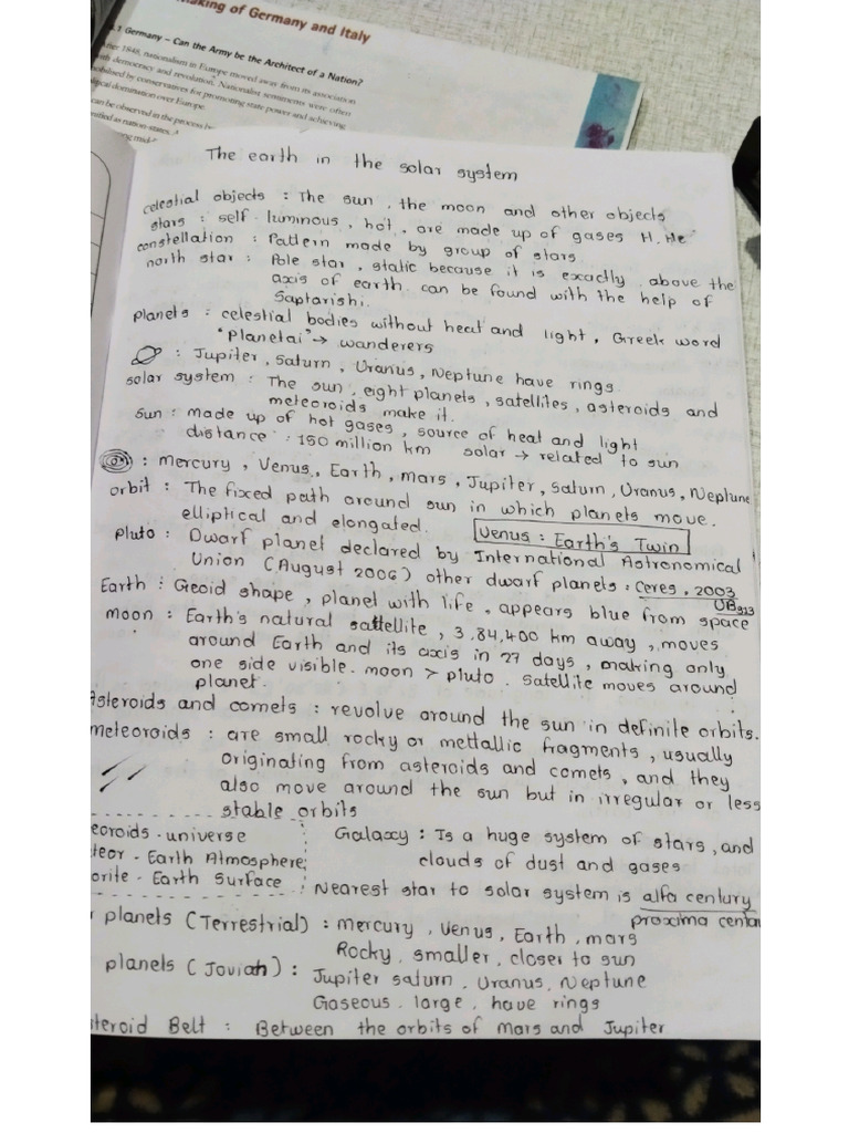 Class 6 Geography Ncert Notes | PDF