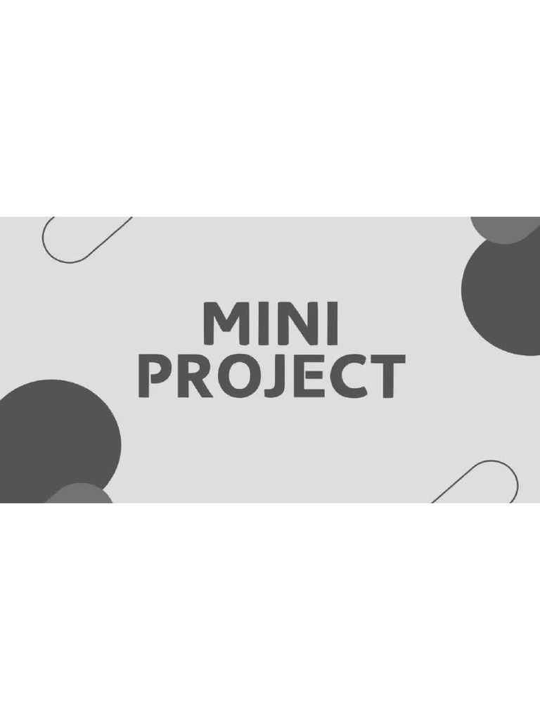 Mini Project | PDF