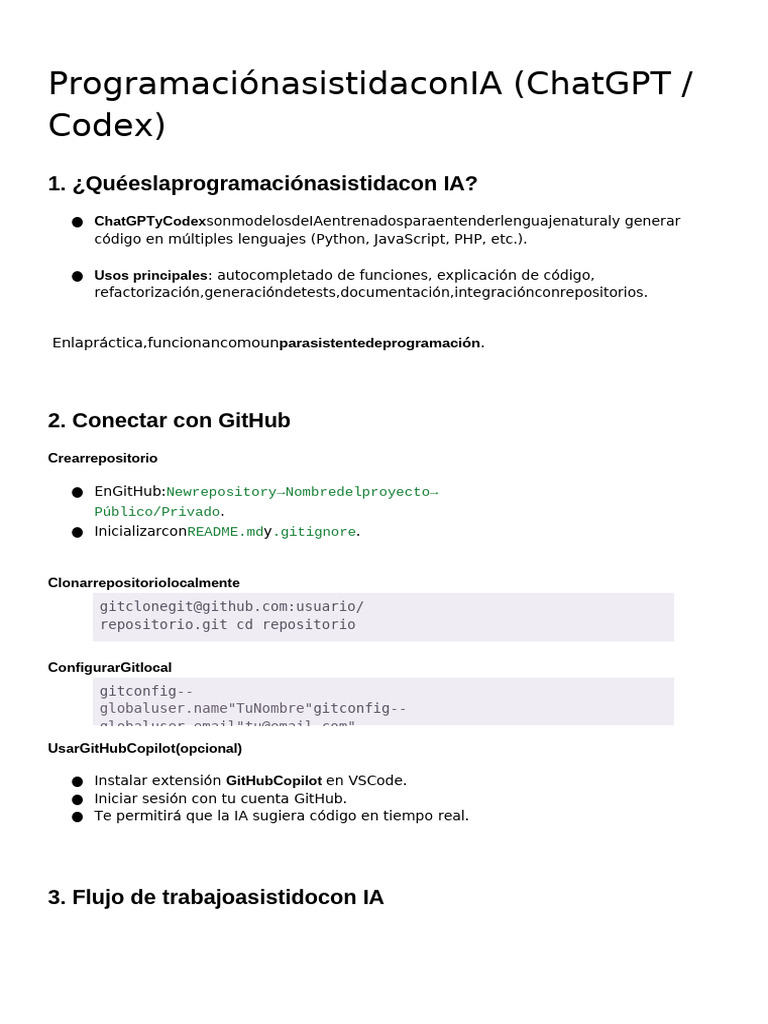 Programación Asistida con IA y GitHub | PDF | Python (lenguaje de ...