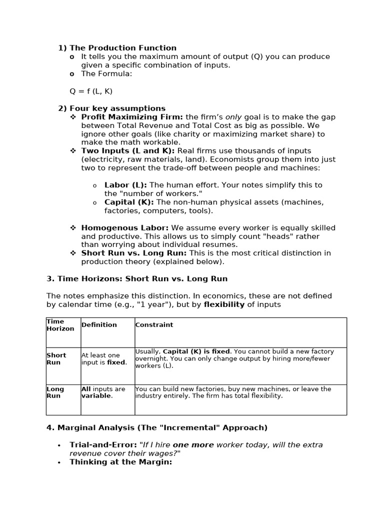 Understanding Production Functions and Labor | PDF | Production ...