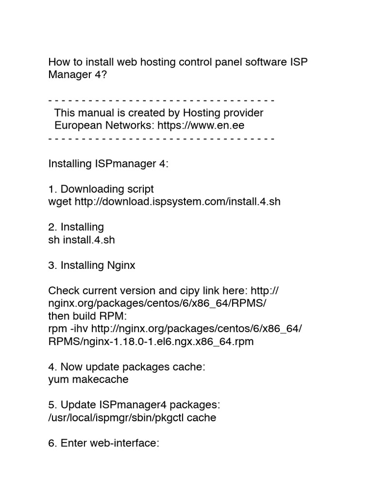 Ispmgr4 Installation | PDF