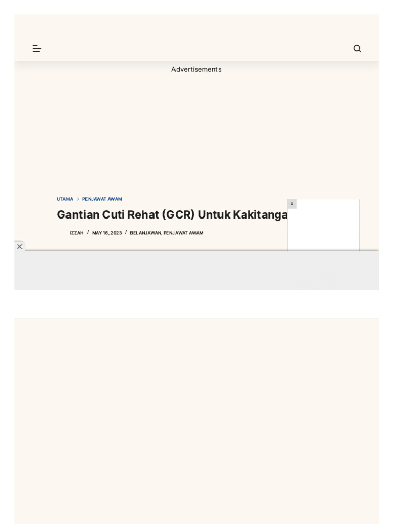 Gantian Cuti Rehat (GCR) Untuk Kakitangan Awam | PDF