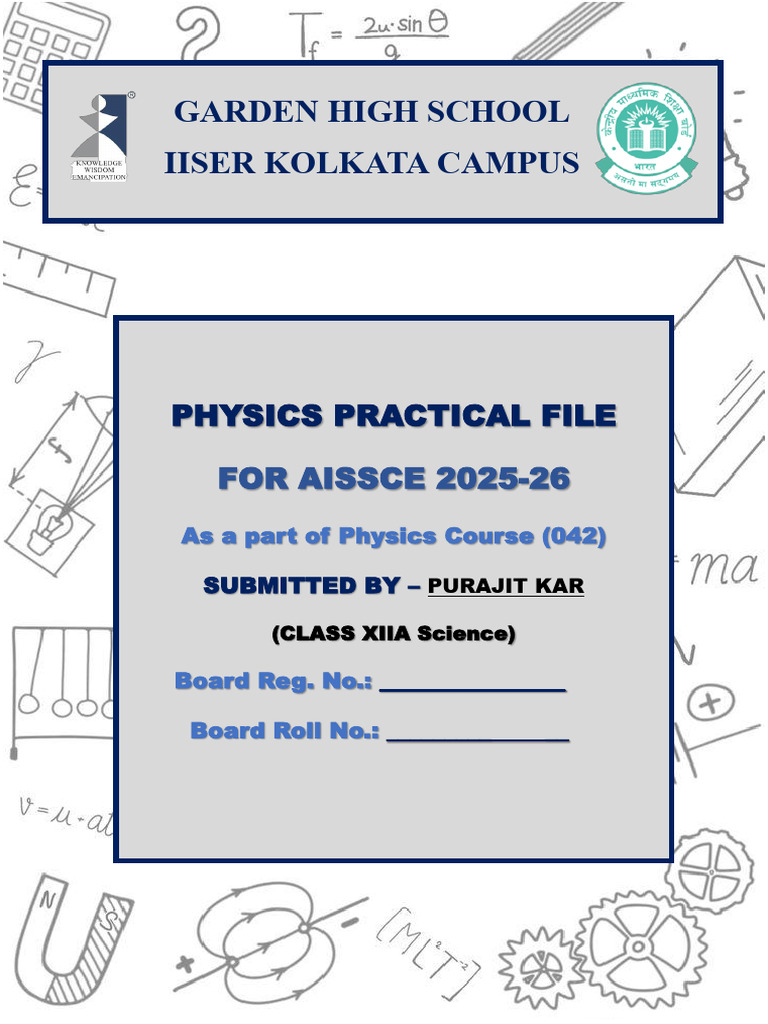 AISSCE 2025-26 Physics Practical File | PDF
