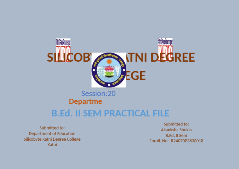 Silicobyte Katni Degree College: B.Ed. Ii Sem Practical File | PDF