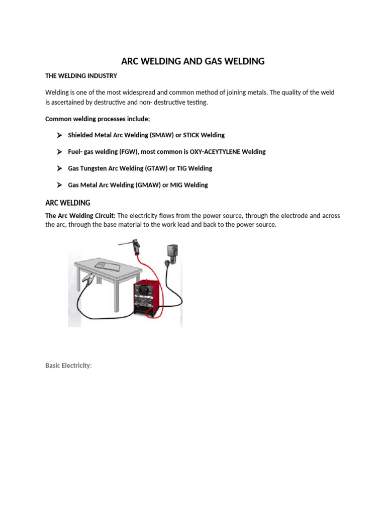 Arc and Gas Welding Techniques Explained | PDF | Welding | Construction