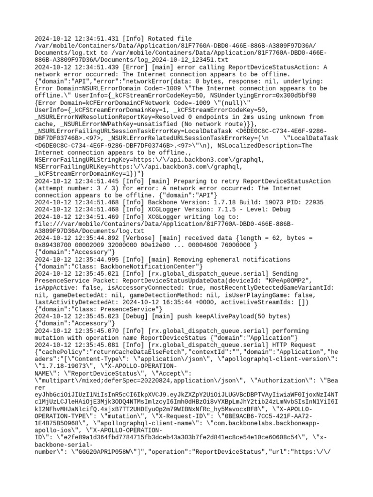 Network Error Log and Device Status | PDF | Http Cookie | Computing