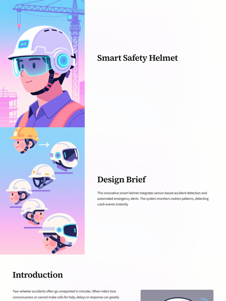 Smart Safety Helmet for Accident Detection | PDF | Global Positioning ...