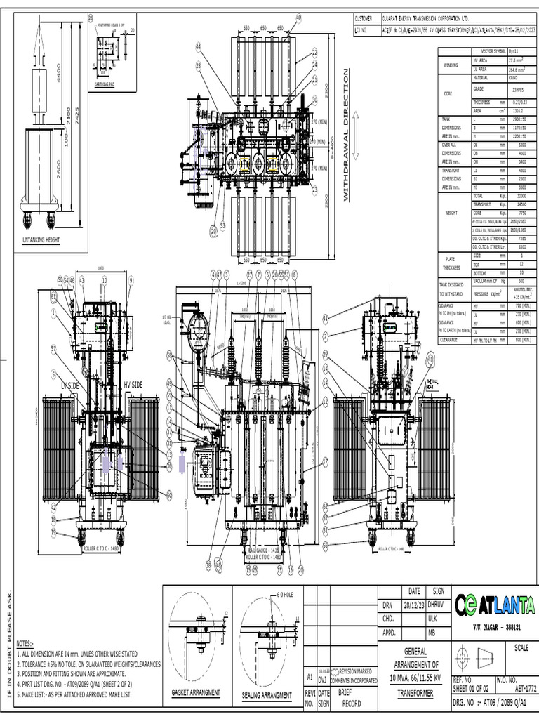 Transformer Arrangement Specifications | PDF