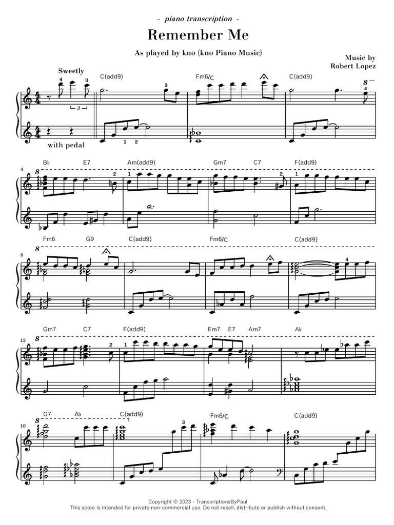 Piano Transcription of 
