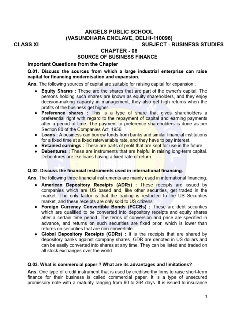 Sources of Business Finance Explained | PDF | Banks | Equity (Finance)