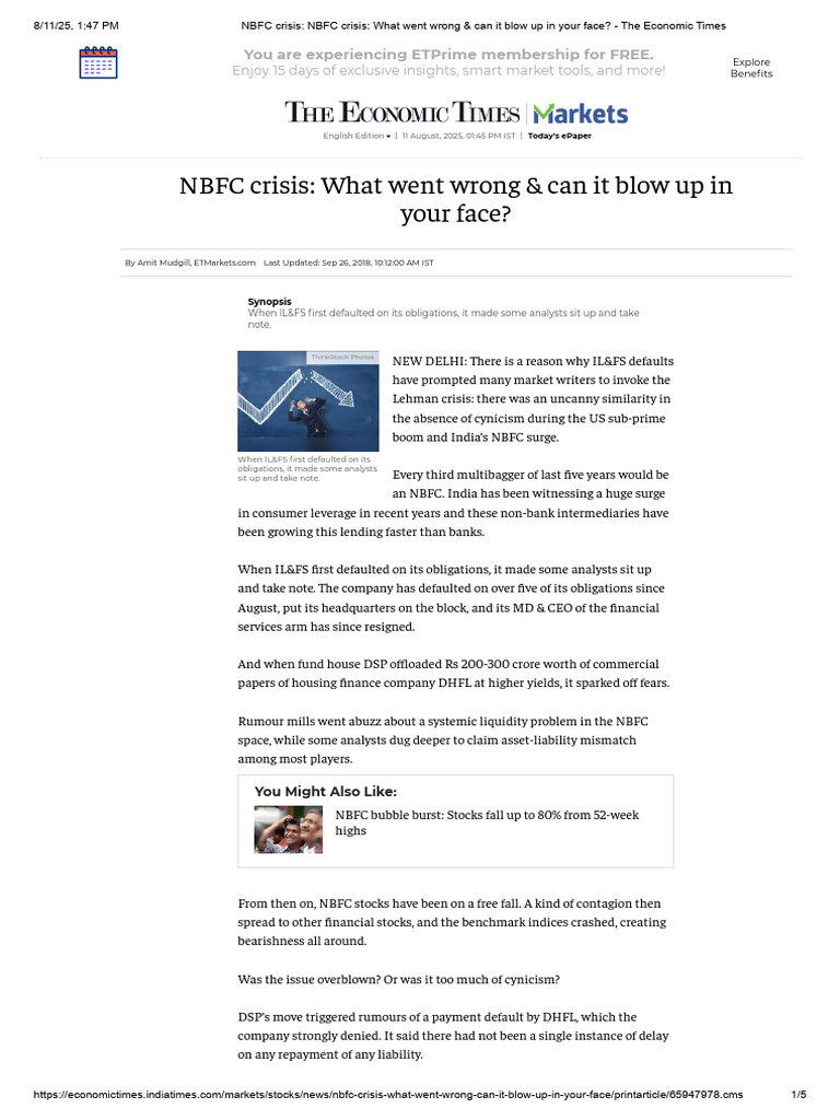 NBFC Crisis What Went Wrong & Can It Blow Up in Your Face - The ...
