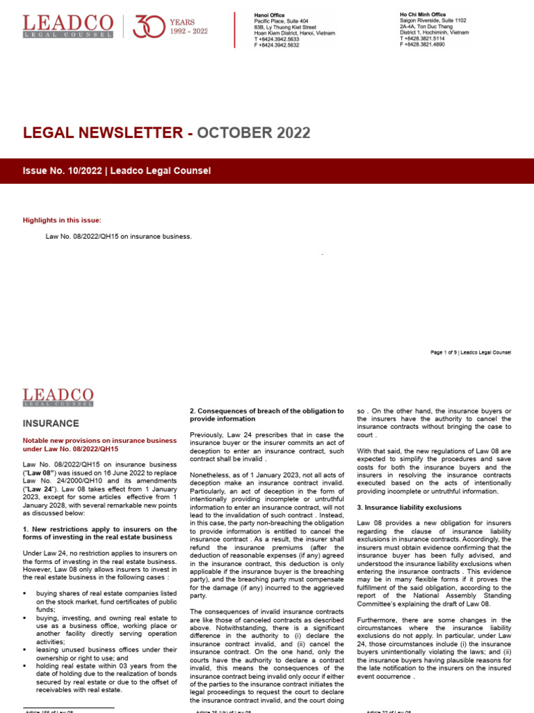 Leadco Newsletter October 2022 | PDF | Loans | Debt